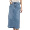 imageAllegra K Denim Skirt for Women Midi Length Elastic Waist Split Back Long Jean SkirtsSky Blue