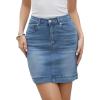 imageAllegra K Denim Skirt for Womens Casual High Waisted Jean Skirt with PocketsSky Blue