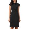 imageAllegra K Work Dress for Women Cap Sleeve Bow Tie Side Zipper Sheath Business Casual Bodycon DressesBlack