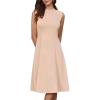 imageAllegra K Work Dresses for Womens 2026 Mock Neck Sleeveless A Line Midi DressBeige