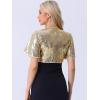 imageAllegra K Sequin Bolero for Womens Sparkly Crop Glitter Formal Shrug for Evening DressesLight Gold