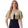 imageAllegra K Sequin Bolero for Womens Sparkly Crop Glitter Formal Shrug for Evening DressesLight Gold