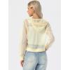 imageAllegra K Mesh Sheer Jacket for Women Long Sleeve Hoodie Zipper Up Lightweight Casual Outwear Night Out Party OutfitApricot