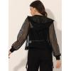 imageAllegra K Mesh Sheer Jacket for Women Long Sleeve Hoodie Zipper Up Lightweight Casual Outwear Night Out Party OutfitBlack