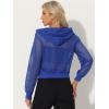 imageAllegra K Mesh Sheer Jacket for Women Long Sleeve Hoodie Zipper Up Lightweight Casual Outwear Night Out Party OutfitBlue