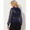 imageAllegra K Mesh Sheer Jacket for Women Long Sleeve Hoodie Zipper Up Lightweight Casual Outwear Night Out Party OutfitNavy Blue
