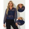 imageAllegra K Mesh Sheer Jacket for Women Long Sleeve Hoodie Zipper Up Lightweight Casual Outwear Night Out Party OutfitNavy Blue