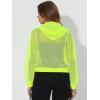 imageAllegra K Mesh Sheer Jacket for Women Long Sleeve Hoodie Zipper Up Lightweight Casual Outwear Night Out Party OutfitNeon Yellow