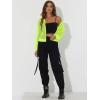 imageAllegra K Mesh Sheer Jacket for Women Long Sleeve Hoodie Zipper Up Lightweight Casual Outwear Night Out Party OutfitNeon Yellow