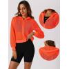 imageAllegra K Mesh Sheer Jacket for Women Long Sleeve Hoodie Zipper Up Lightweight Casual Outwear Night Out Party OutfitOrange