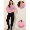 imageAllegra K Mesh Sheer Jacket for Women Long Sleeve Hoodie Zipper Up Lightweight Casual Outwear Night Out Party OutfitPink