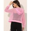 imageAllegra K Mesh Sheer Jacket for Women Long Sleeve Hoodie Zipper Up Lightweight Casual Outwear Night Out Party OutfitPink