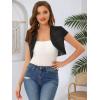 imageAllegra K Womens Denim Jacket Cap Sleeve Cropped Open Front Shrugs Casual Summer Jean JacketsBlack
