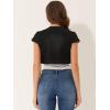 imageAllegra K Womens Denim Jacket Cap Sleeve Cropped Open Front Shrugs Casual Summer Jean JacketsBlack