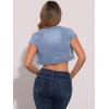 imageAllegra K Womens Denim Jacket Cap Sleeve Cropped Open Front Shrugs Casual Summer Jean JacketsGrey Blue