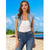 imageAllegra K Womens Denim Jacket Cap Sleeve Cropped Open Front Shrugs Casual Summer Jean JacketsLight Blue