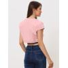 imageAllegra K Womens Denim Jacket Cap Sleeve Cropped Open Front Shrugs Casual Summer Jean JacketsPink