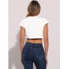 imageAllegra K Womens Denim Jacket Cap Sleeve Cropped Open Front Shrugs Casual Summer Jean JacketsWhite