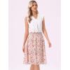 imageAllegra K Womens Summer Floral Chiffon Skirts Smocked Elastic Waist ALine Below Knee Length Ruffle Tiered SkirtBeige