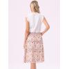 imageAllegra K Womens Summer Floral Chiffon Skirts Smocked Elastic Waist ALine Below Knee Length Ruffle Tiered SkirtBeige