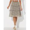 imageAllegra K Womens Summer Floral Chiffon Skirts Smocked Elastic Waist ALine Below Knee Length Ruffle Tiered SkirtBlack