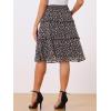 imageAllegra K Womens Summer Floral Chiffon Skirts Smocked Elastic Waist ALine Below Knee Length Ruffle Tiered SkirtBlack1