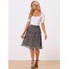 imageAllegra K Womens Summer Floral Chiffon Skirts Smocked Elastic Waist ALine Below Knee Length Ruffle Tiered SkirtBlack1