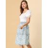 imageAllegra K Womens Summer Floral Chiffon Skirts Smocked Elastic Waist ALine Below Knee Length Ruffle Tiered SkirtBlue Purple
