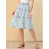 imageAllegra K Womens Summer Floral Chiffon Skirts Smocked Elastic Waist ALine Below Knee Length Ruffle Tiered SkirtBlue Purple