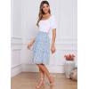 imageAllegra K Womens Summer Floral Chiffon Skirts Smocked Elastic Waist ALine Below Knee Length Ruffle Tiered SkirtBlue White