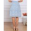 imageAllegra K Womens Summer Floral Chiffon Skirts Smocked Elastic Waist ALine Below Knee Length Ruffle Tiered SkirtBlue White
