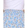 imageAllegra K Womens Summer Floral Chiffon Skirts Smocked Elastic Waist ALine Below Knee Length Ruffle Tiered SkirtBlue White