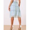 imageAllegra K Womens Summer Floral Chiffon Skirts Smocked Elastic Waist ALine Below Knee Length Ruffle Tiered SkirtLight Blue