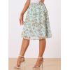 imageAllegra K Womens Summer Floral Chiffon Skirts Smocked Elastic Waist ALine Below Knee Length Ruffle Tiered SkirtLight Green