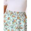 imageAllegra K Womens Summer Floral Chiffon Skirts Smocked Elastic Waist ALine Below Knee Length Ruffle Tiered SkirtLight Green