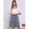 imageAllegra K Womens Summer Floral Chiffon Skirts Smocked Elastic Waist ALine Below Knee Length Ruffle Tiered SkirtNavy