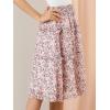 imageAllegra K Womens Summer Floral Chiffon Skirts Smocked Elastic Waist ALine Below Knee Length Ruffle Tiered SkirtPink