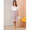 imageAllegra K Womens Summer Floral Chiffon Skirts Smocked Elastic Waist ALine Below Knee Length Ruffle Tiered SkirtPink