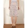 imageAllegra K Womens Summer Floral Chiffon Skirts Smocked Elastic Waist ALine Below Knee Length Ruffle Tiered SkirtPink Blue