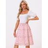 imageAllegra K Womens Summer Floral Chiffon Skirts Smocked Elastic Waist ALine Below Knee Length Ruffle Tiered SkirtPinks