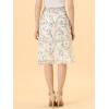 imageAllegra K Womens Summer Floral Chiffon Skirts Smocked Elastic Waist ALine Below Knee Length Ruffle Tiered SkirtWhite