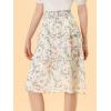 imageAllegra K Womens Summer Floral Chiffon Skirts Smocked Elastic Waist ALine Below Knee Length Ruffle Tiered SkirtWhite
