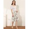 imageAllegra K Womens Summer Floral Chiffon Skirts Smocked Elastic Waist ALine Below Knee Length Ruffle Tiered SkirtWhite Purple