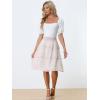 imageAllegra K Womens Summer Floral Chiffon Skirts Smocked Elastic Waist ALine Below Knee Length Ruffle Tiered SkirtWhite1