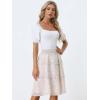 imageAllegra K Womens Summer Floral Chiffon Skirts Smocked Elastic Waist ALine Below Knee Length Ruffle Tiered SkirtWhite1