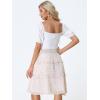 imageAllegra K Womens Summer Floral Chiffon Skirts Smocked Elastic Waist ALine Below Knee Length Ruffle Tiered SkirtWhite1