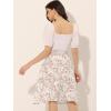 imageAllegra K Womens Summer Floral Chiffon Skirts Smocked Elastic Waist ALine Below Knee Length Ruffle Tiered SkirtWhite2
