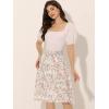 imageAllegra K Womens Summer Floral Chiffon Skirts Smocked Elastic Waist ALine Below Knee Length Ruffle Tiered SkirtWhite2