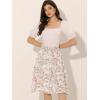 imageAllegra K Womens Summer Floral Chiffon Skirts Smocked Elastic Waist ALine Below Knee Length Ruffle Tiered SkirtWhite2