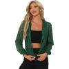 imageAllegra K Mesh Sheer Jacket for Women Long Sleeve Hoodie Zipper Up Lightweight Casual Outwear Night Out Party OutfitDark Green